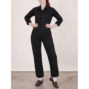Big Bud Press Everyday Jumpsuit Women's XS Black Cotton Utility Button Front Wor